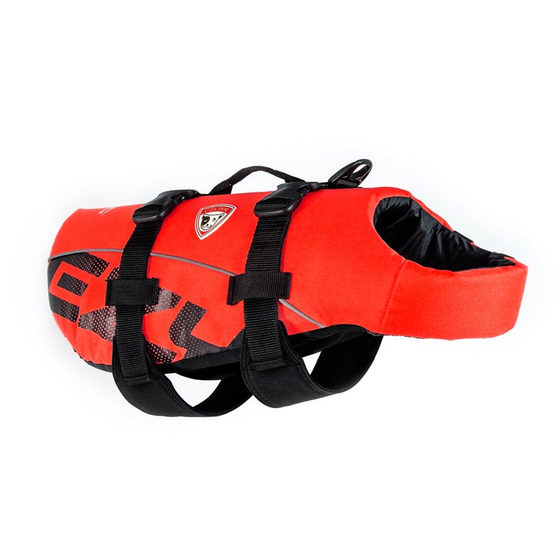 Ezydog DFD Dog Life Jacket - Adjustable Swimming Safety Vest with Reflective Trim & Durable Grab Handle - 50% More Flotation Material - Small, Red - Image 1